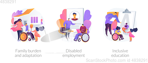 Image of Disabled people assistance vector concept metaphors.