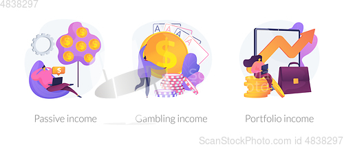 Image of Income types vector concept metaphors.