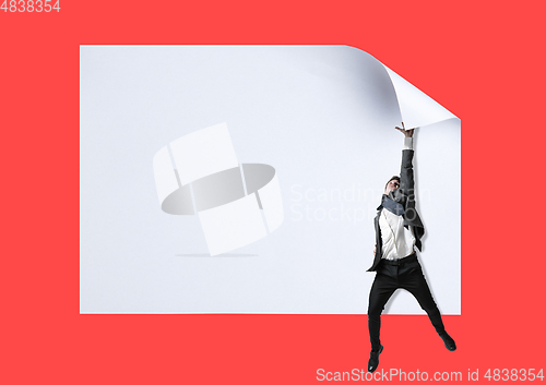 Image of Imagine who\'s covering white sheet to get digital file icon