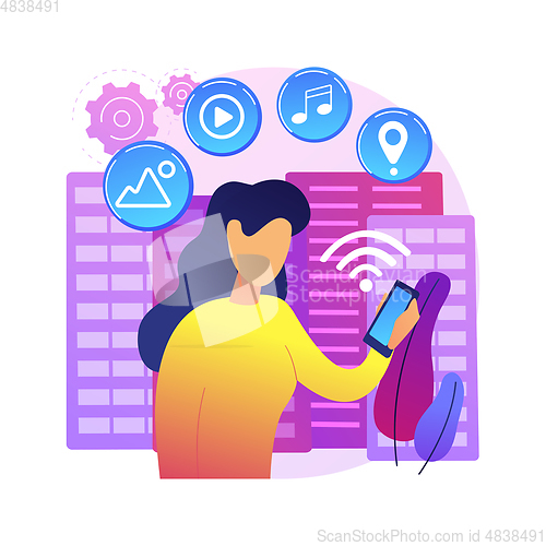 Image of Connected living abstract concept vector illustration.