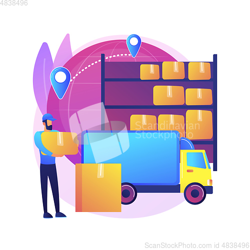 Image of Transit warehouse abstract concept vector illustration.