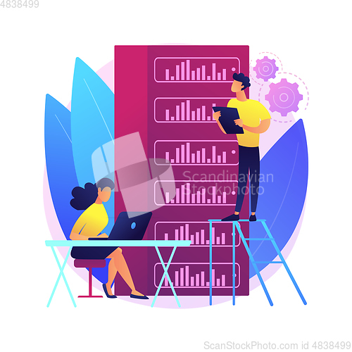 Image of Big data storage abstract concept vector illustration.