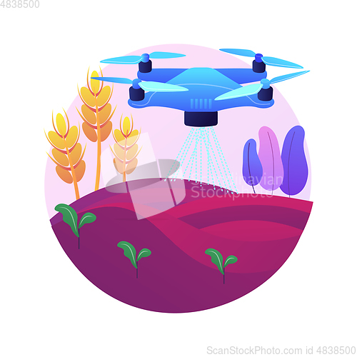 Image of Agriculture drone use abstract concept vector illustration.
