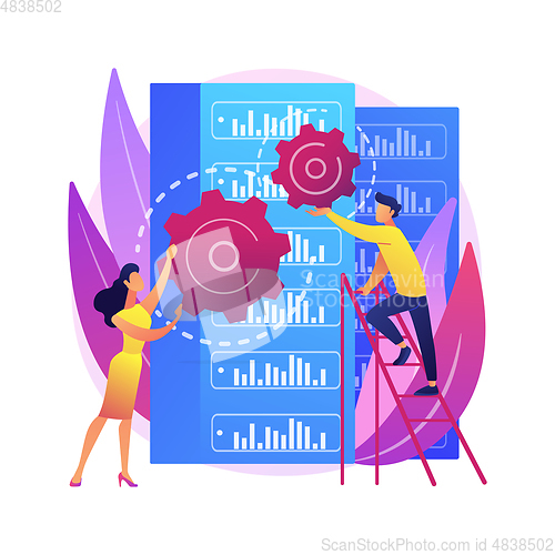 Image of Big data job abstract concept vector illustration.