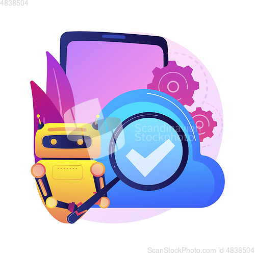 Image of Cloud robotics abstract concept vector illustration.