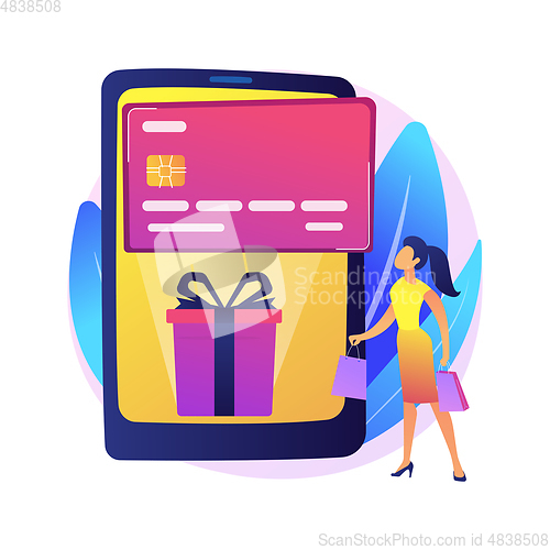 Image of Digital gift card abstract concept vector illustration.
