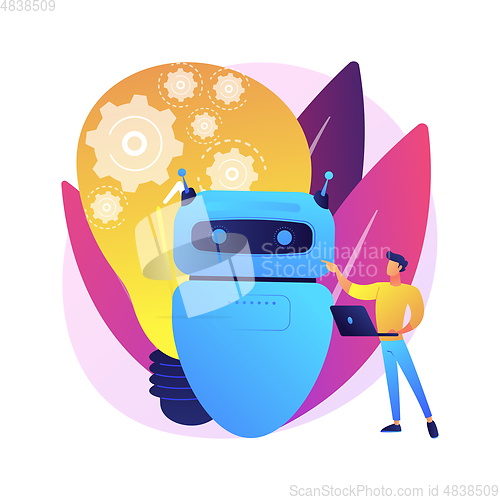 Image of Augmented intelligence abstract concept vector illustration.