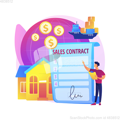 Image of Sales contract terms abstract concept vector illustration.