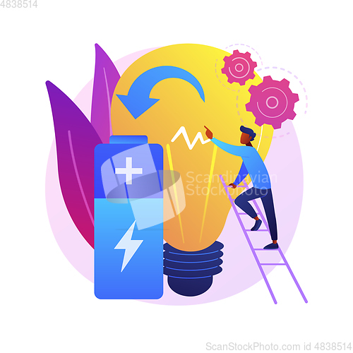 Image of Innovative battery technology abstract concept vector illustration.