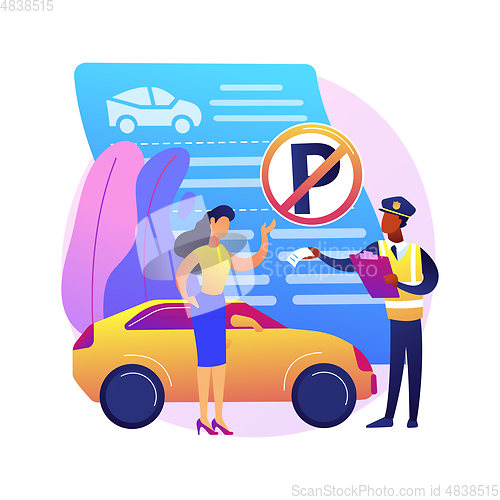 Image of Parking fines abstract concept vector illustration.