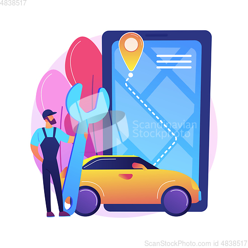 Image of Roadside service abstract concept vector illustration.