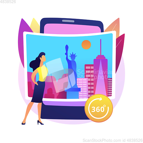 Image of Virtual tour abstract concept vector illustration.