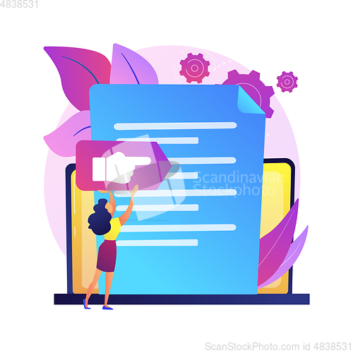 Image of Vision and scope document abstract concept vector illustration.