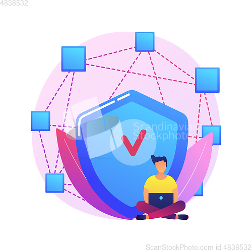Image of Decentralized application abstract concept vector illustration.