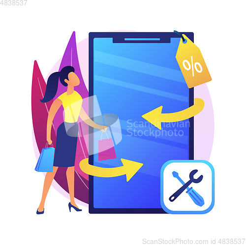 Image of Refurbished device abstract concept vector illustration.