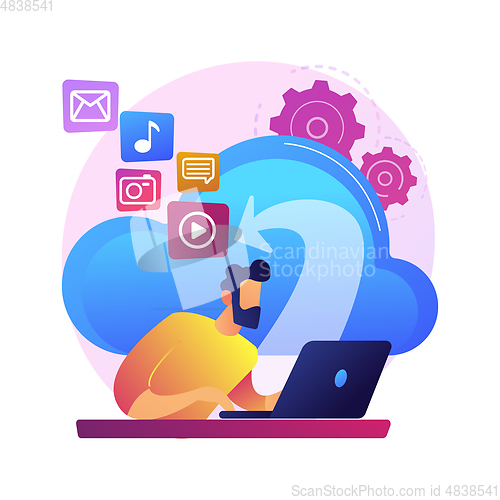 Image of Cloud based engine abstract concept vector illustration.