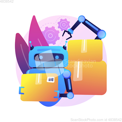 Image of Labor substitution abstract concept vector illustration.