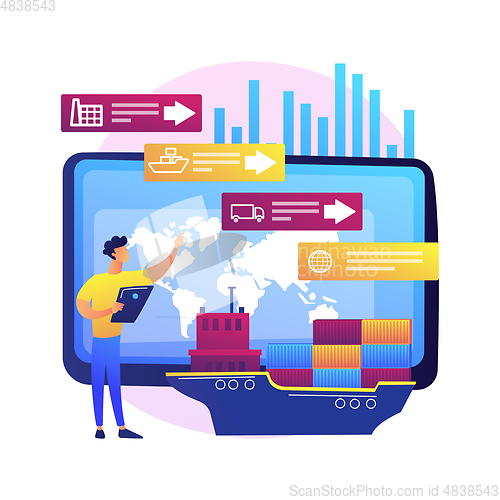 Image of Supply chain analytics abstract concept vector illustration.