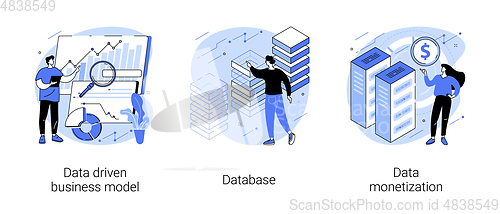 Image of Data business strategy abstract concept vector illustrations.