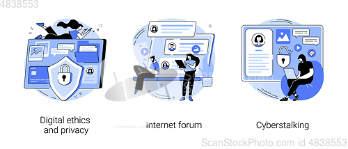 Image of Internet privacy violation abstract concept vector illustrations.