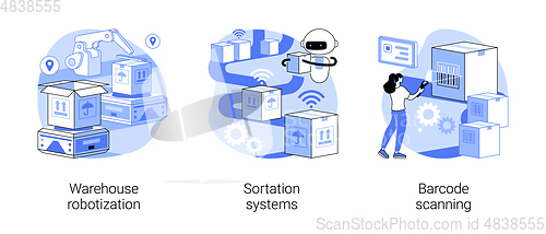 Image of Sorting parcels abstract concept vector illustrations.