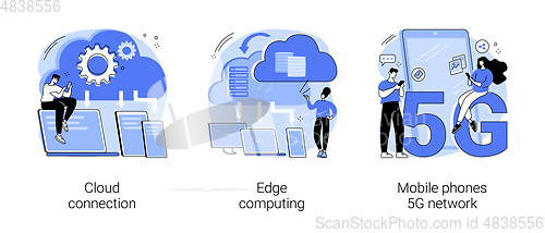 Image of Online data transfer abstract concept vector illustrations.