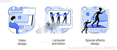 Image of Video post production abstract concept vector illustrations.