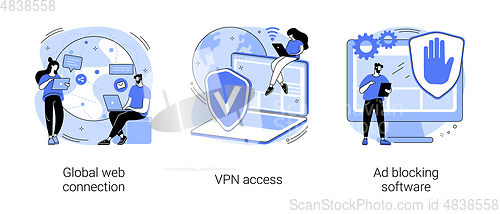 Image of Network access abstract concept vector illustrations.