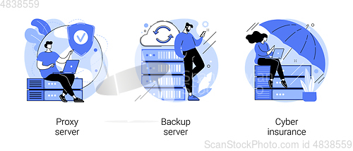 Image of Online data access and security abstract concept vector illustrations.