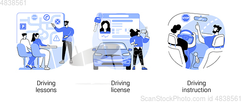 Image of Driving school abstract concept vector illustrations.
