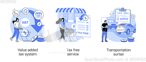 Image of Transportation taxes abstract concept vector illustrations.