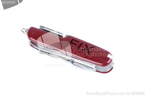 Image of marketing red swiss army pocket knife tool