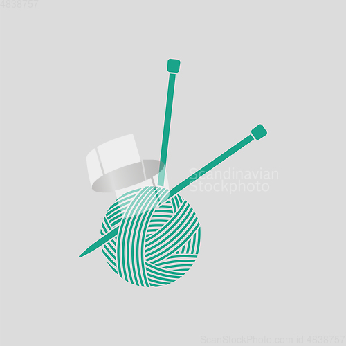 Image of Yarn ball with knitting needles icon