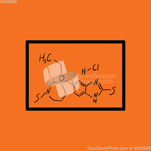 Image of Icon of chemistry formula on classroom blackboard