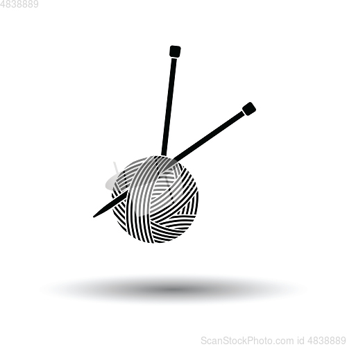 Image of Yarn ball with knitting needles icon