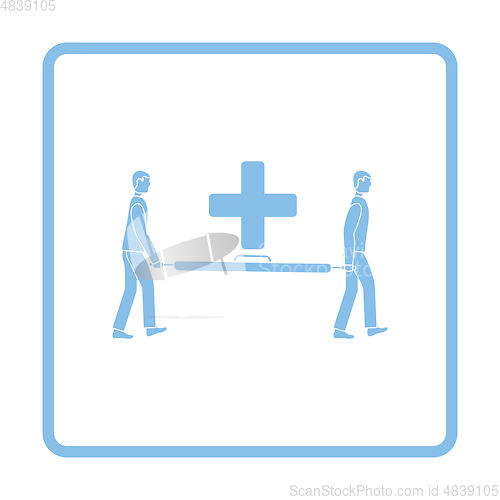 Image of Soccer medical staff carrying stretcher icon