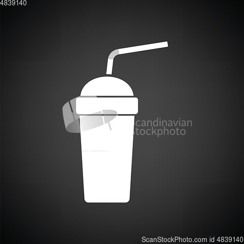 Image of Disposable soda cup and flexible stick icon