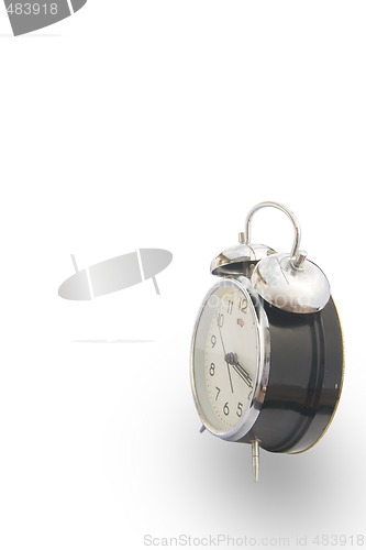 Image of isolated vintage classic alarm clock bell on a white background