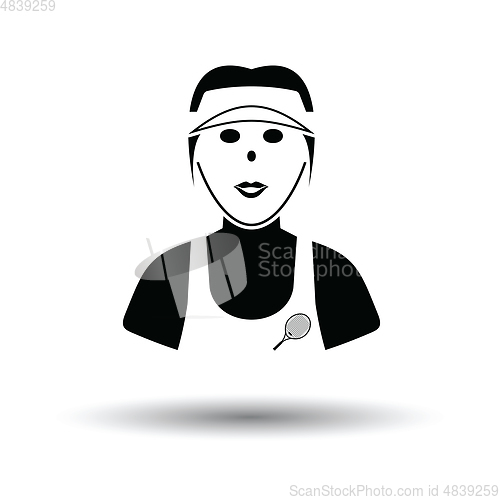 Image of Tennis woman athlete head icon