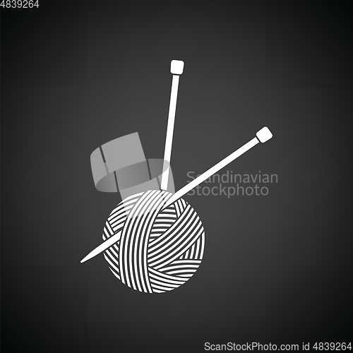 Image of Yarn ball with knitting needles icon