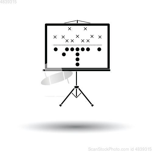 Image of American football game plan stand icon