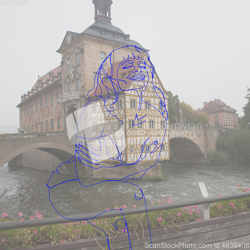 Image of Trendy artwork, modern design. Contemporary art collage.