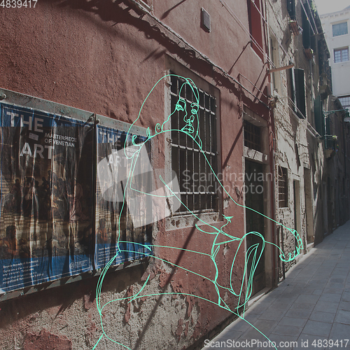 Image of Trendy artwork, modern design. Contemporary art collage.
