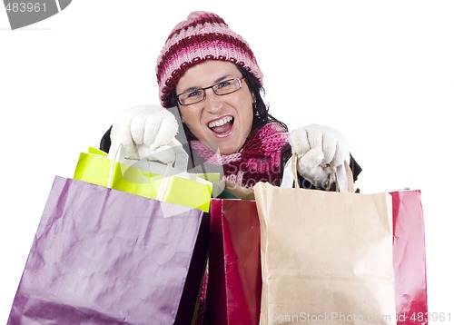 Image of christmas shopping woman