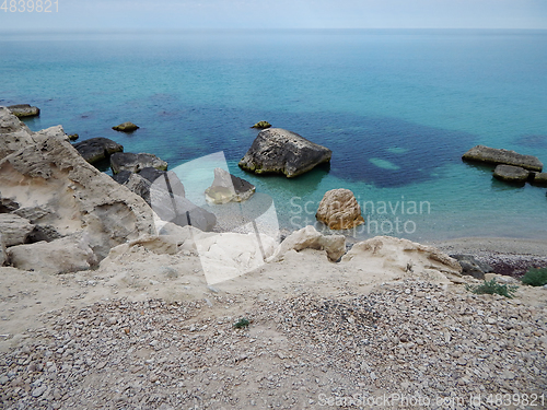 Image of Rocky coast of the Caspian Sea.