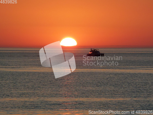 Image of Sunset over the sea.