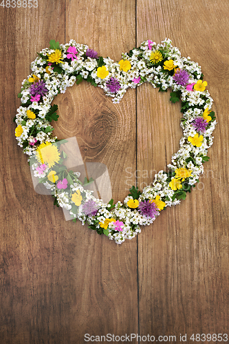 Image of Beautiful Heart Shaped Spring Flower Wreath