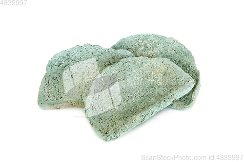 Image of Three Green Mouldy Bread Slices