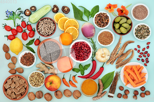 Image of Vegetarian and Vegan Immune System Boosting Health Food  