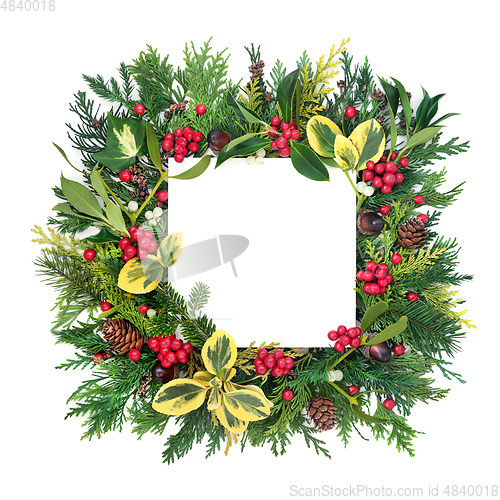 Image of Natural Abstract Christmas Background with Flora